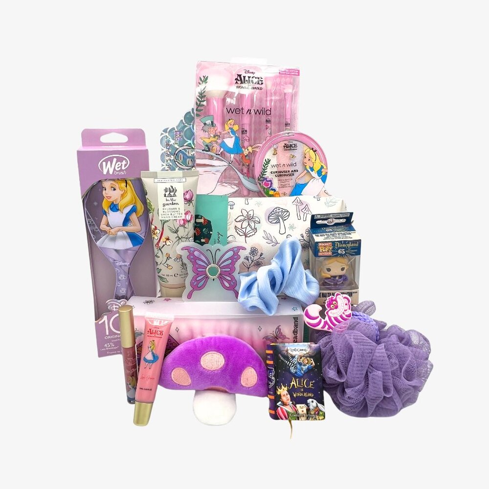 Alice In Wonderland Gift Set Makeup and Self Care Bundle Gift Bag Whimsical